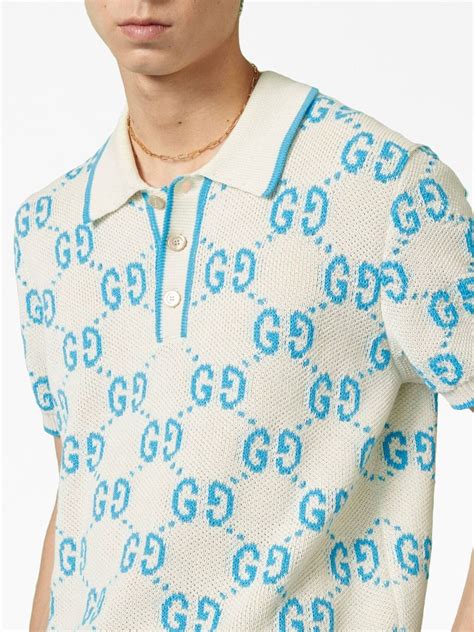 polo gucci gialla|gg cotton jacquard polo shirt.